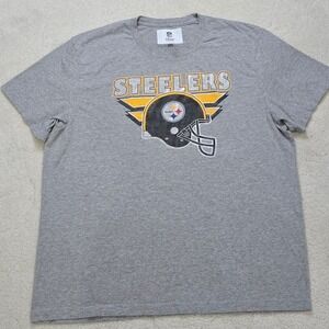 NFL Pittsburgh Steelers Team Apparel Mens XXL‎ Gray Short Sleeve T Shirt